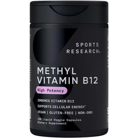 Capsules liquides de vitamine B12 Methylcobalamine 2000mcg Sports Research