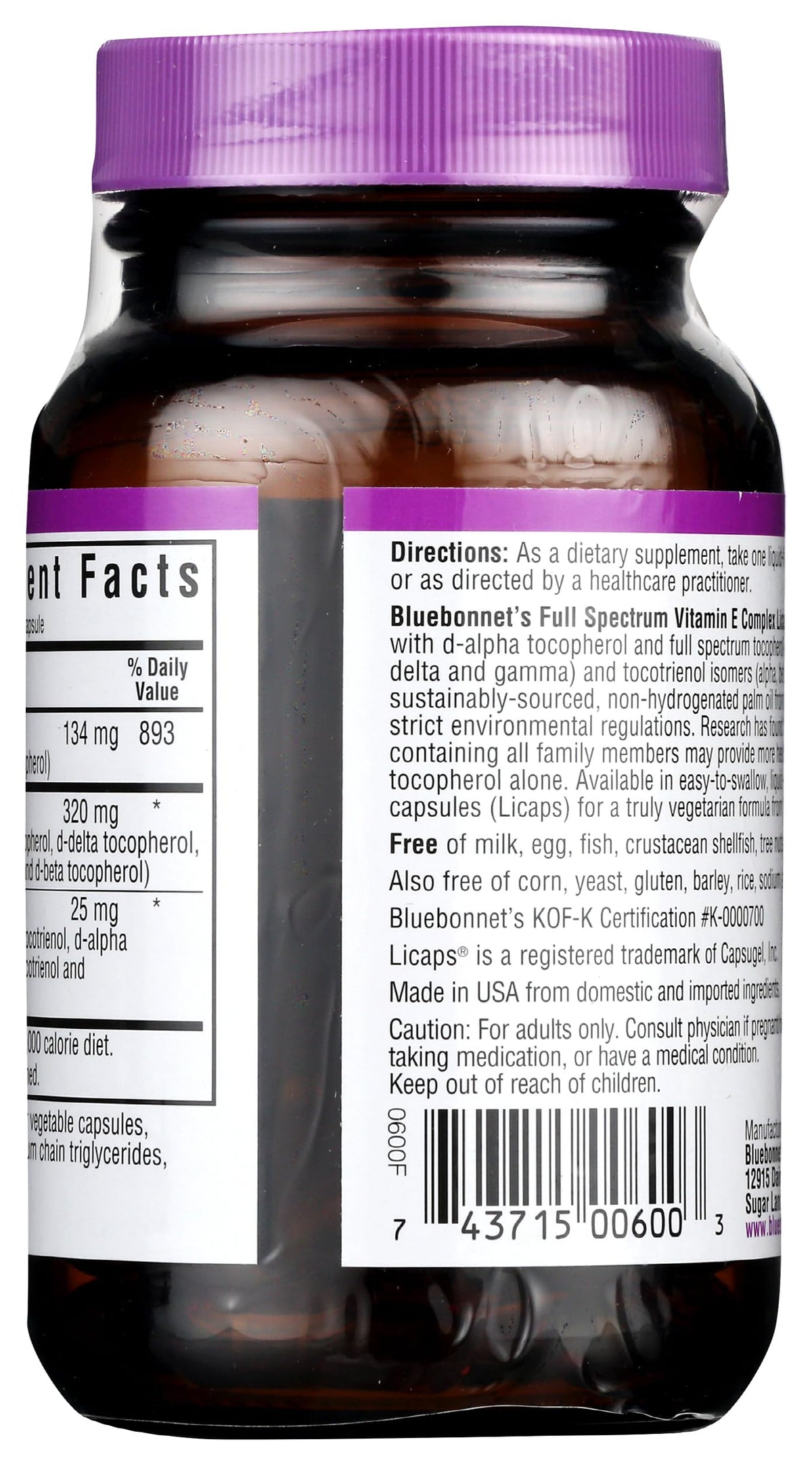 Capsules liquides de vitamine E BlueBonnet en gros plan