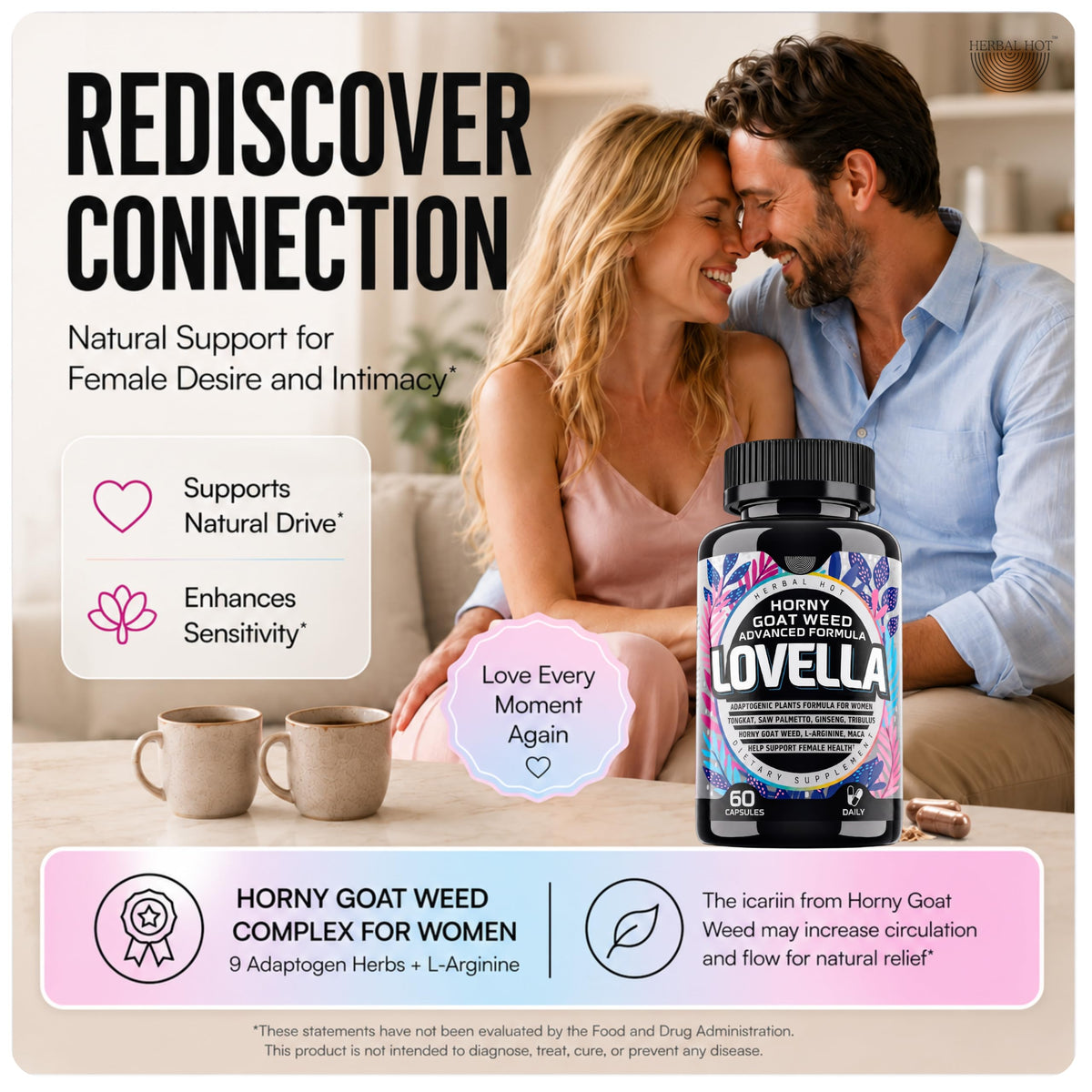 Capsules Lovella Herbal Hot dans une main