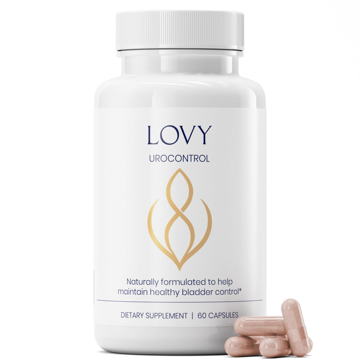 Capsules Lovy UROCONTROL® Original pour le contrôle de la vessie, vue de face