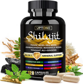Capsules LSOIUX Shilajit 600 mg en vue de face avec emballage