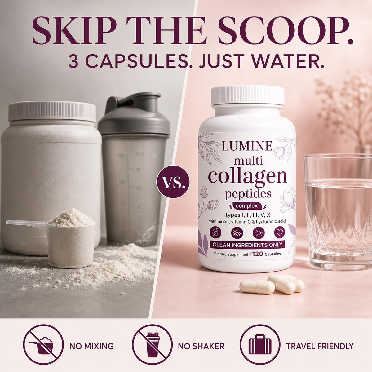 Capsules LUMINE Multi Collagen Complex avec étiquette