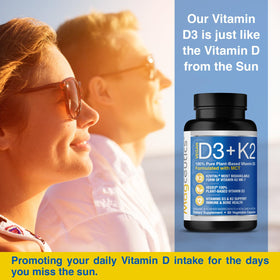 Capsules Magceutics D3 K2 Vegan sur une table en bois