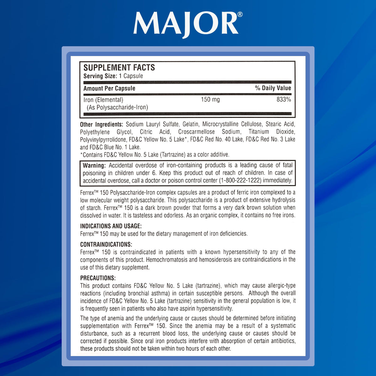 Capsules MAJOR Ferrex-150 montrant le design de la capsule