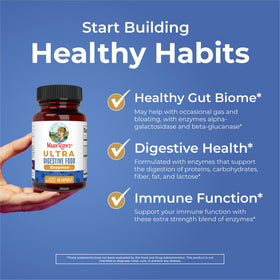 Capsules MARYRUTH'S Multi-Enzymes sur une table en bois