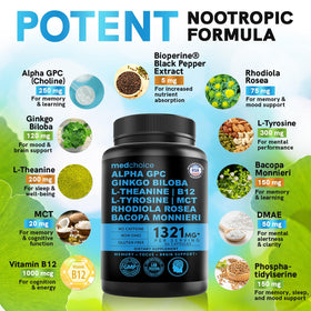 Capsules MEDCHOICE Nootropique sur une table