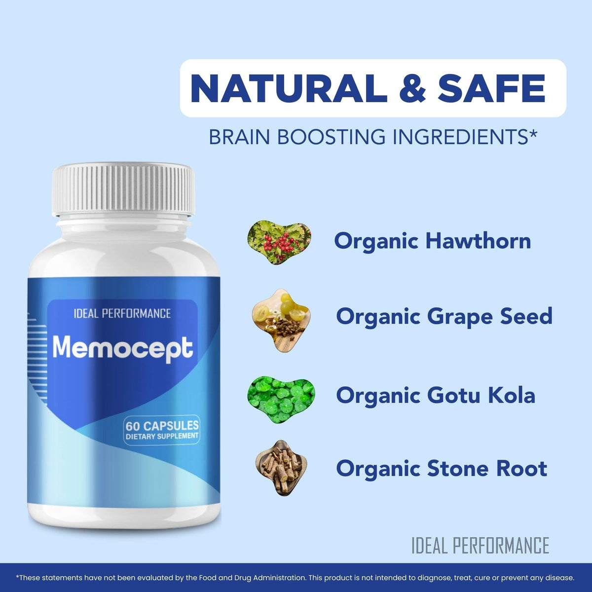 Capsules Memocept IDEAL PERFORMANCE prêtes à être prises
