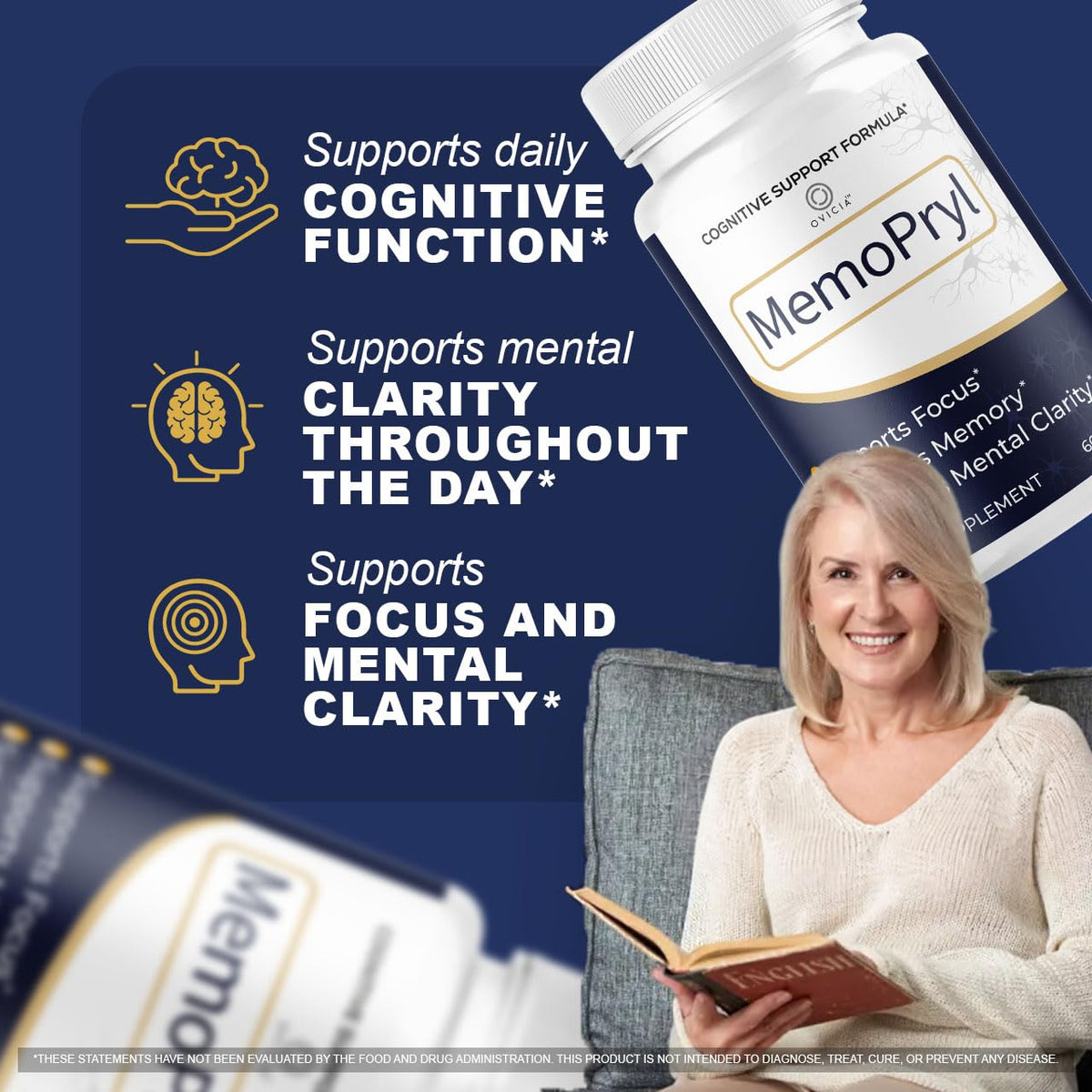 Capsules Memopryl sur une table en bois