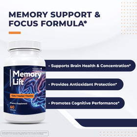 Capsules Memory Lift de Nature’s NutriWave sur un fond neutre