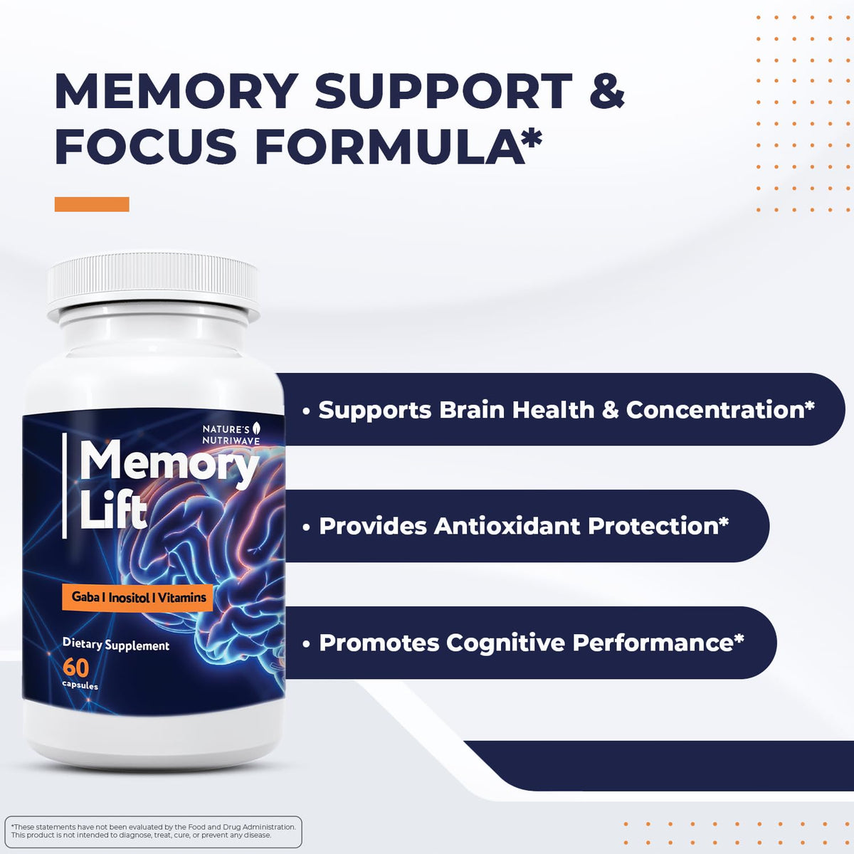 Capsules Memory Lift sur une surface blanche