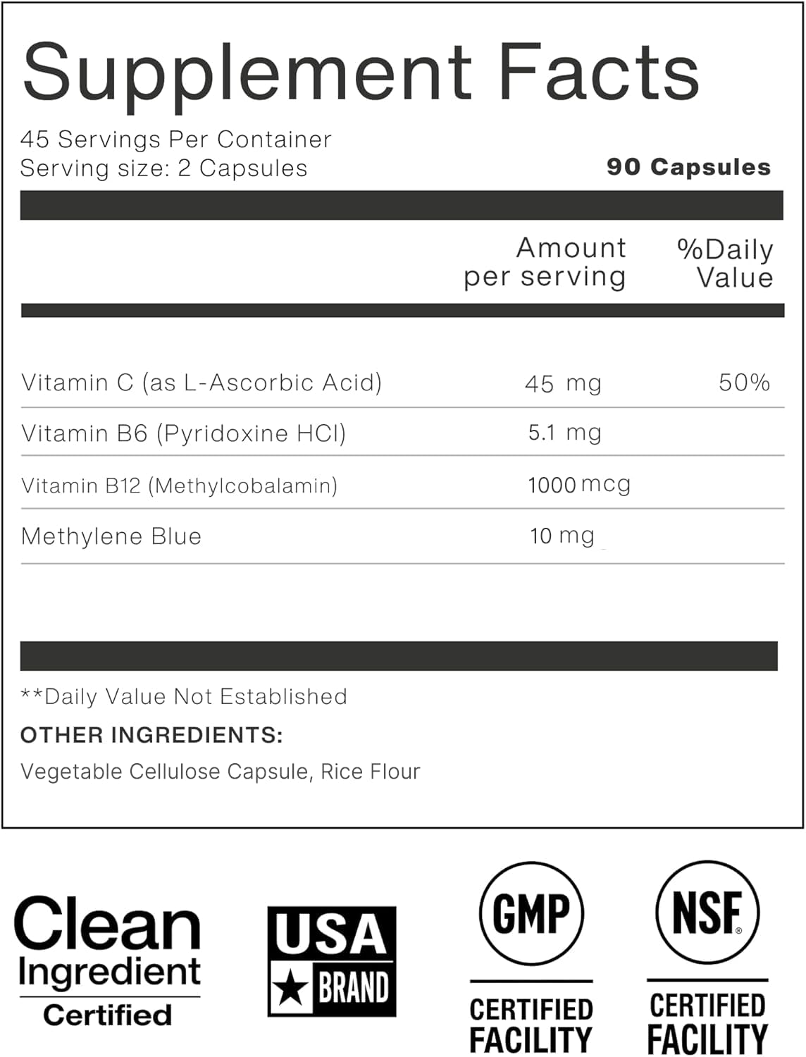 Capsules Methylene Blue ZAB dans un environnement de routine quotidienne