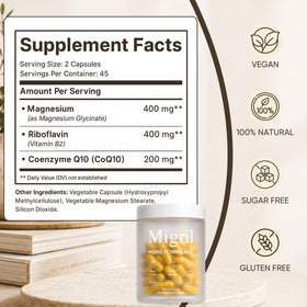 Capsules migril de magnésium, format végétarien