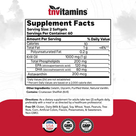 Capsules molles de tnvitamins Huile de Krill Antarctique