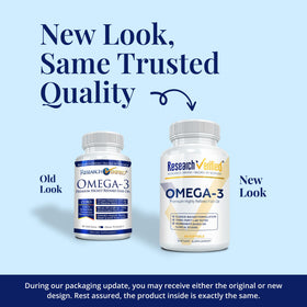 Capsules molles Omega 3-1800mg de Research Verified sur une table