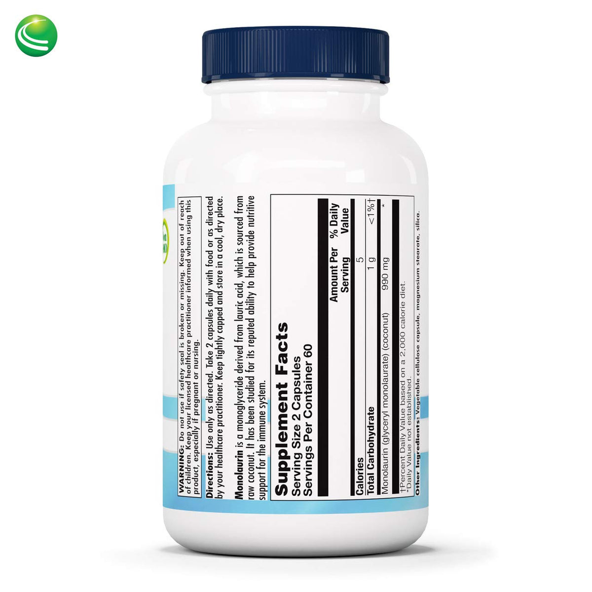 Capsules Monolaurin Nutra BioGenesis sur une table