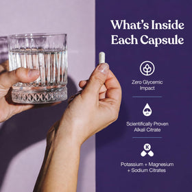 Capsules Moonstone Stopper Pierre avec un verre d'eau