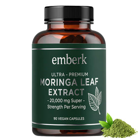 Capsules Moringa 20 000 mg vue de face avec étiquette