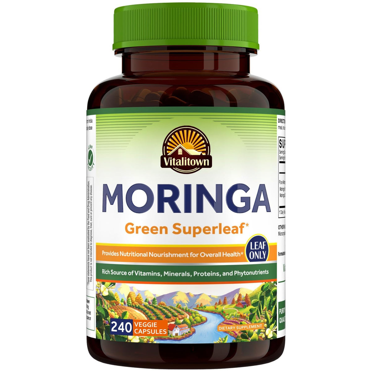 Capsules Moringa Vitalitown 240 g, vue de face