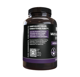 Capsules Mucuna Pruriens sur un fond neutre