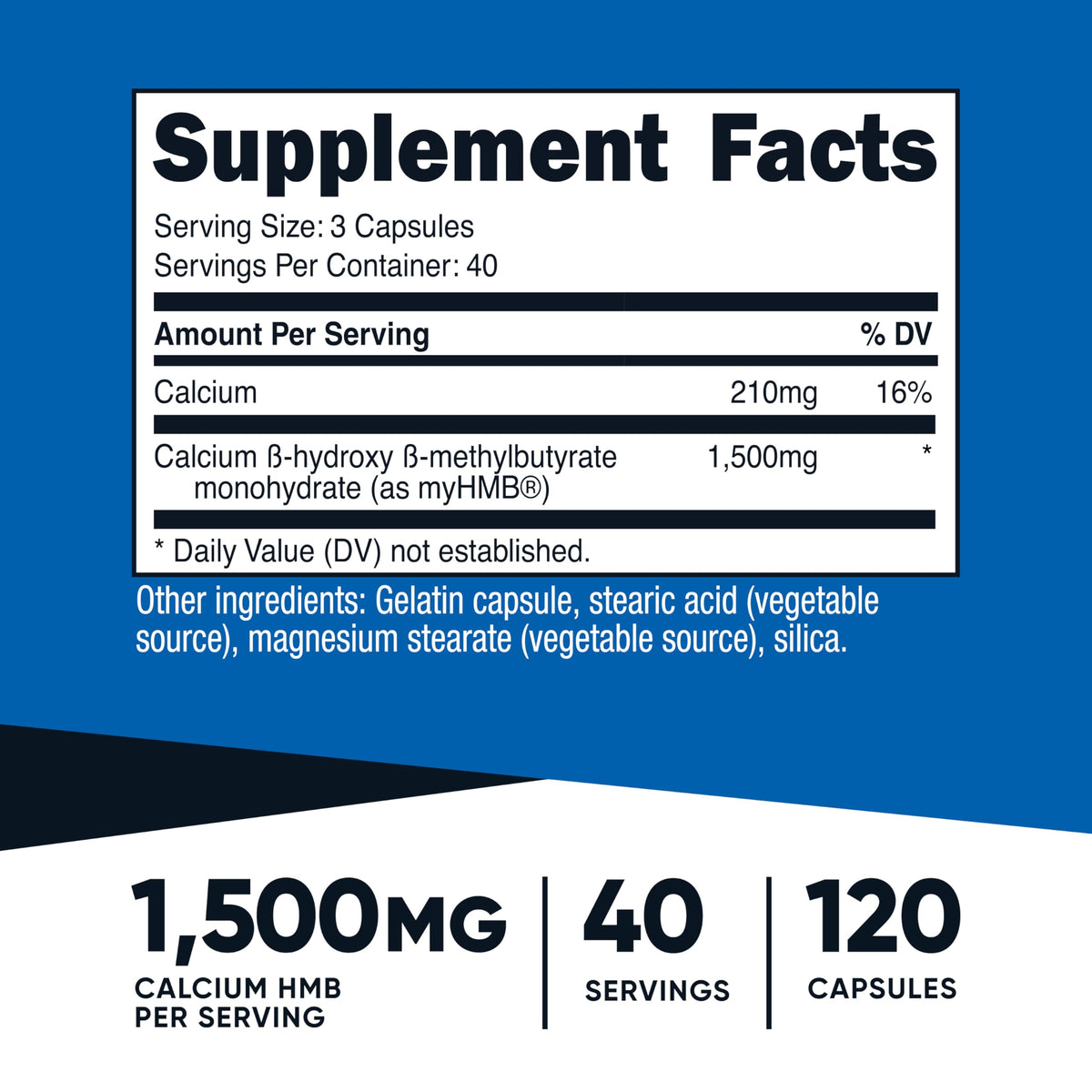 Capsules myHMB Nutricost en gros plan