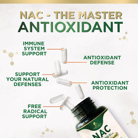 Capsules NAC 1200 mg Nature's Nutrition sur fond blanc