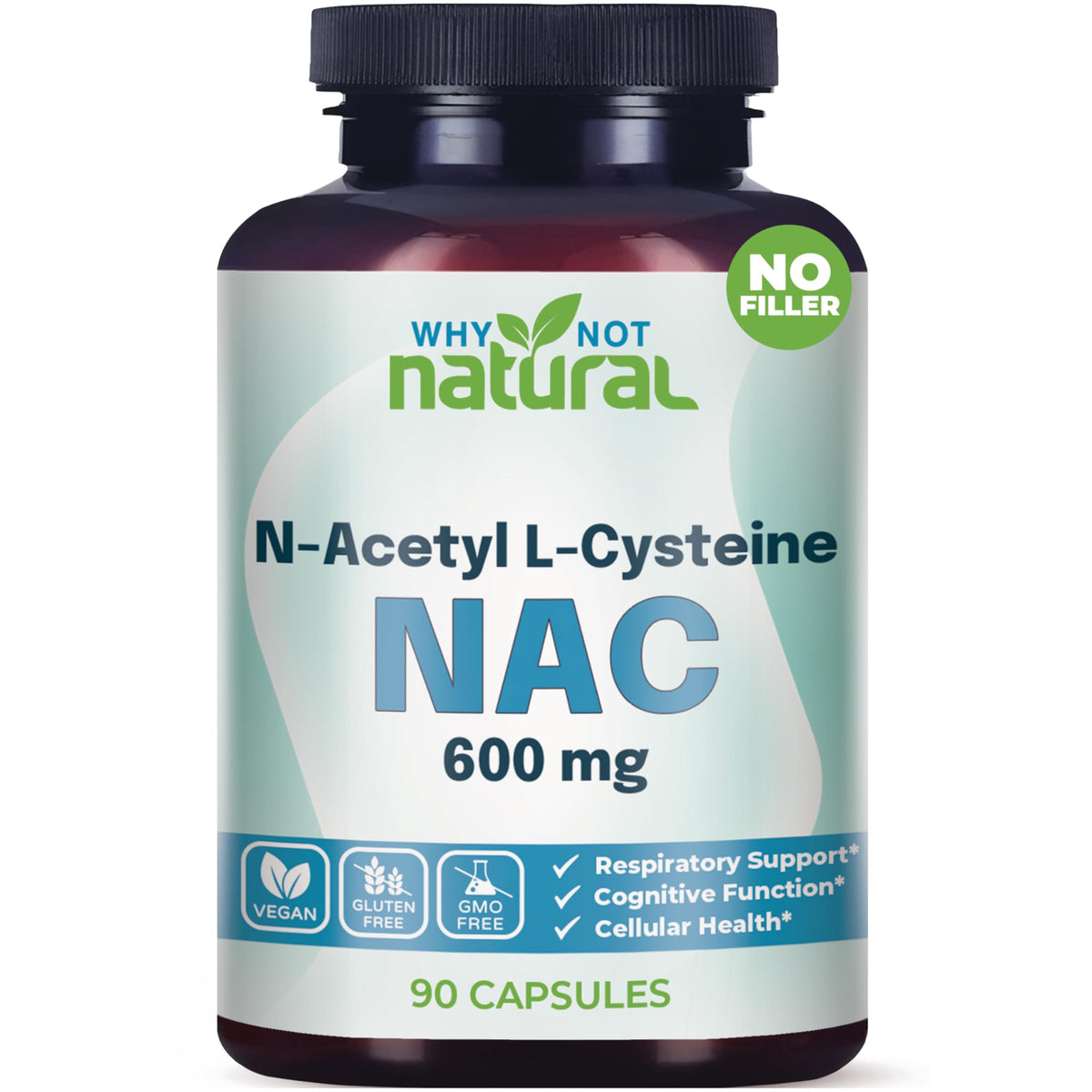 Capsules NAC 600 mg de Pourquoi Pas Naturel, vue de face