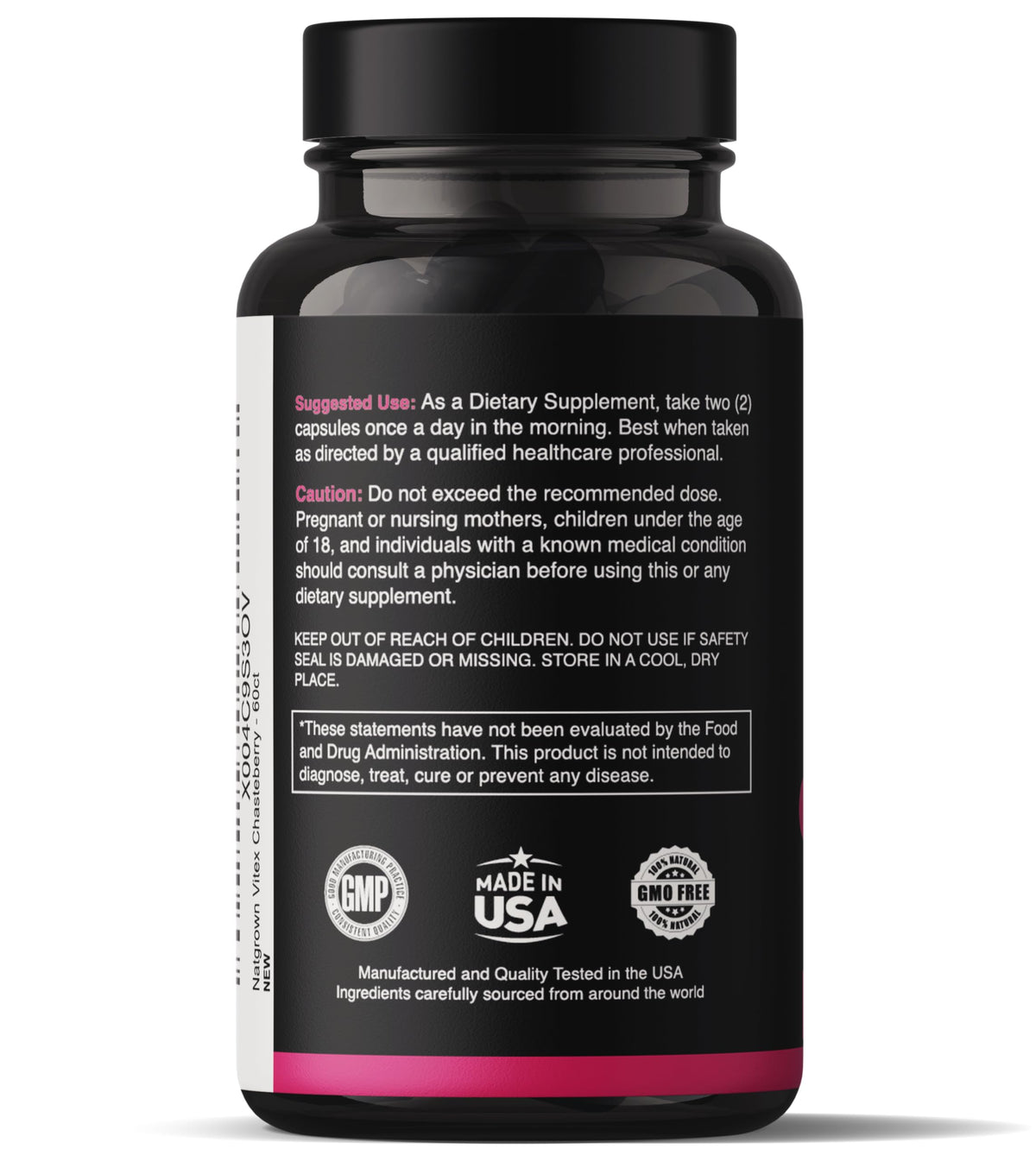 Capsules Natgrown Vitex Chasteberry sur une surface blanche