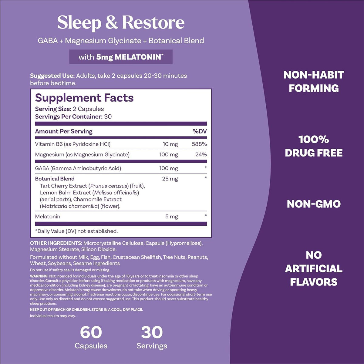 Capsules Natrol Sommeil & Récupération, détail de la capsule