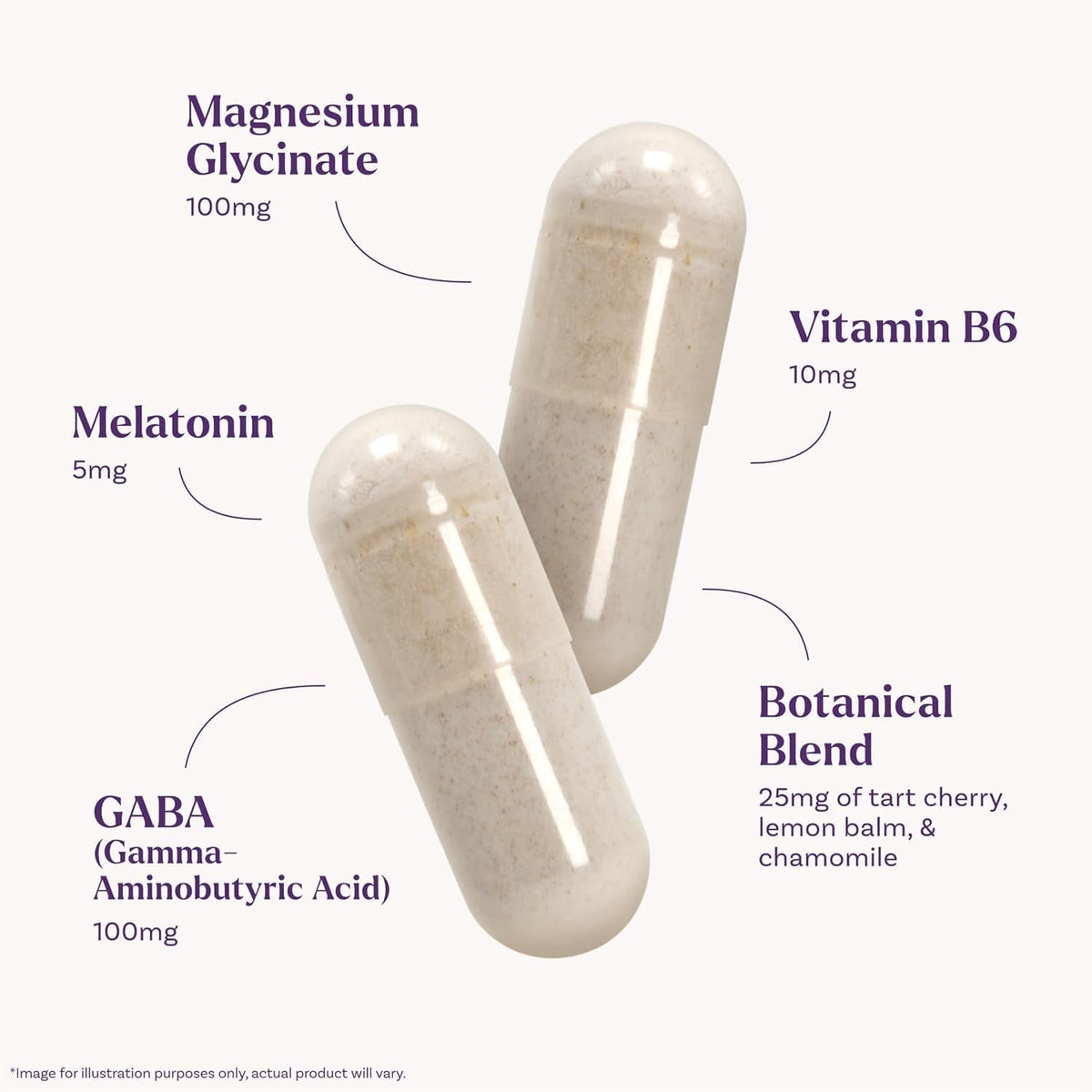 Capsules Natrol Sommeil & Récupération, vue de côté