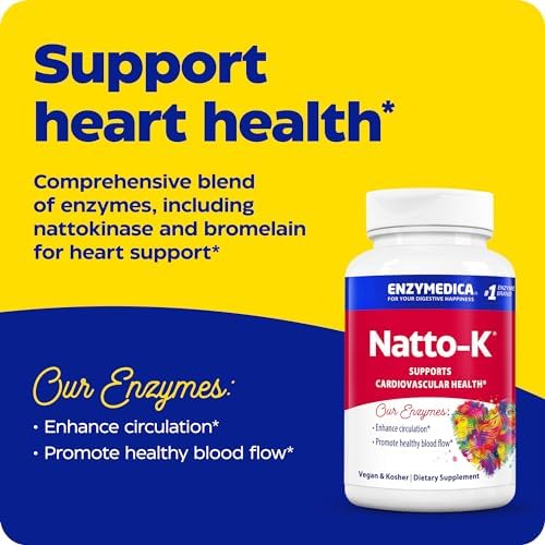 Capsules Natto-K d'Enzymedica avec un verre d'eau