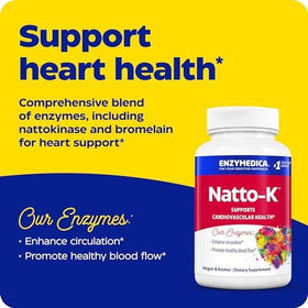 Capsules Natto-K d'Enzymedica avec un verre d'eau