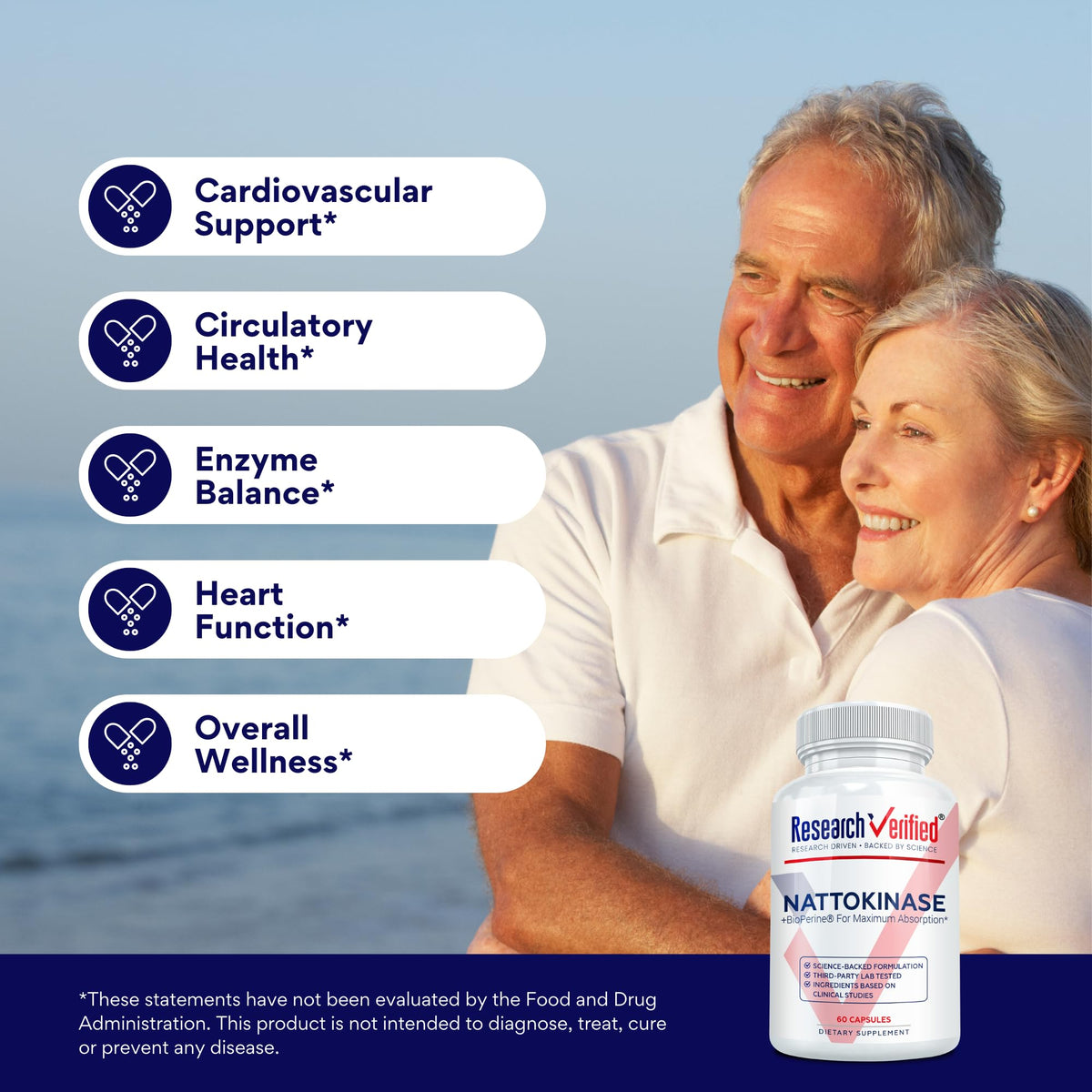 Capsules Nattokinase 4000 FU sur un fond blanc