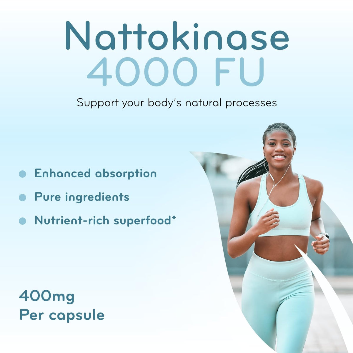 Capsules Nattokinase sur une surface blanche