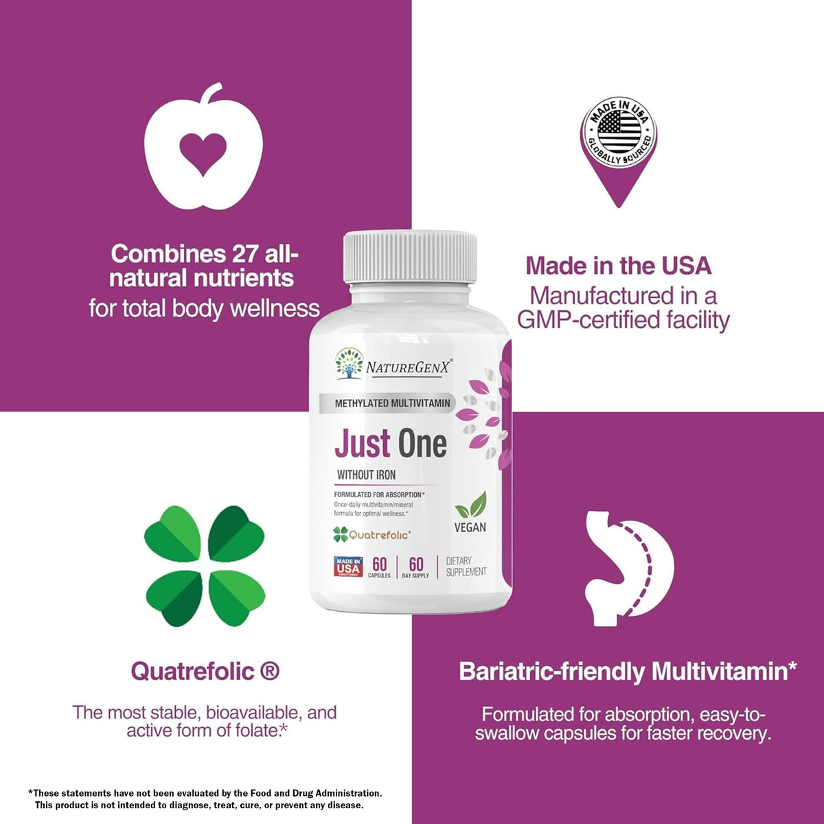 Capsules NatureGenX Multivitamine Methylée dans une main