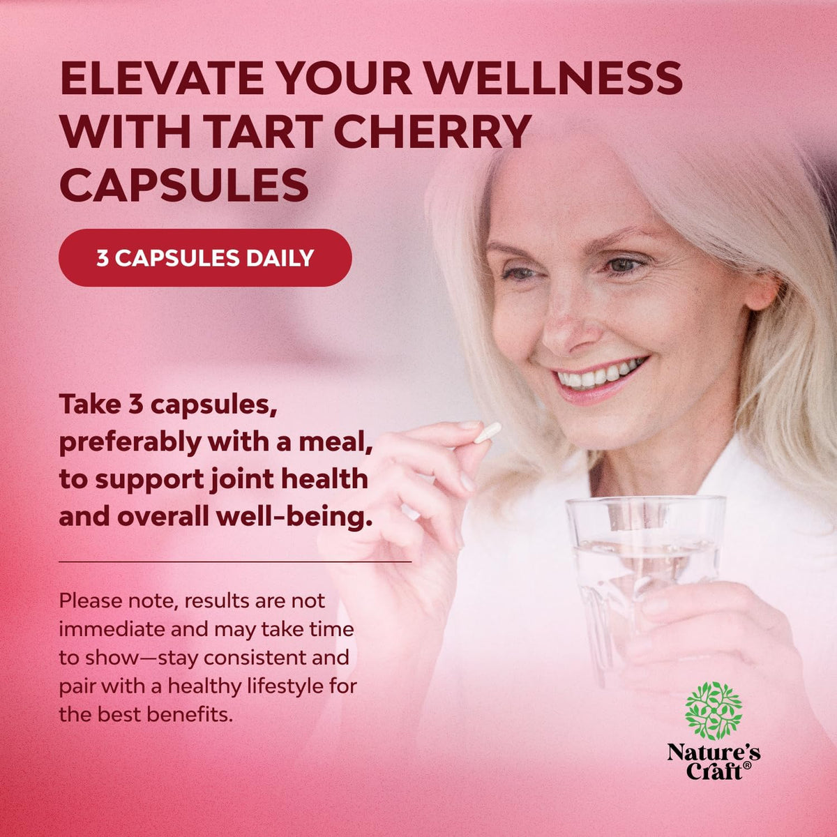 Capsules Natures Craft Cerise Acide Urique sur fond blanc