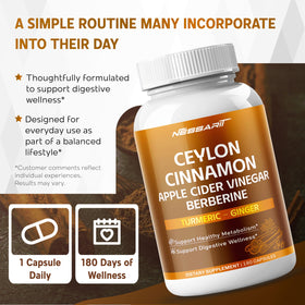 Capsules NESSARIT Complément Alimentaire Cannelle Ceylan sur une table