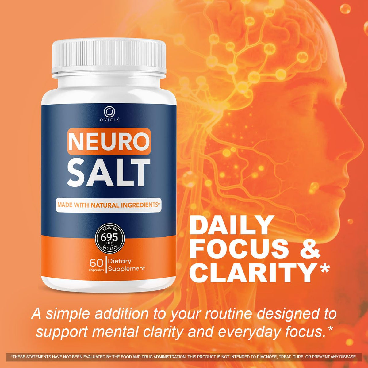 Capsules Neuro Salt OVICIA en gros plan sur un fond blanc