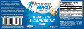 Capsules NeuropAWAY N-Acetyl-L-Carnosine avec étiquette visible