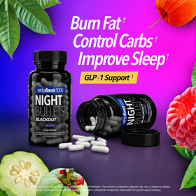 Capsules Night Bullets stripfast5000 sur fond blanc