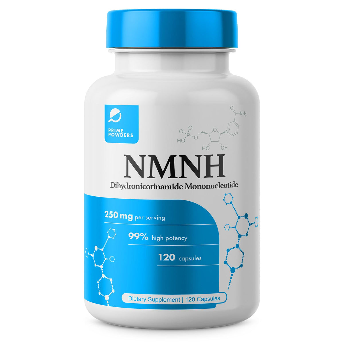 Capsules NMNH Powders boîte avant avec 120 unités