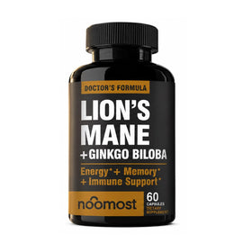Capsules NooMost à base de champignon Lion et Ginkgo Biloba dans leur emballage