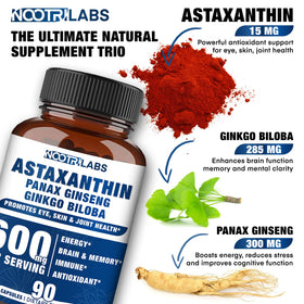 Capsules Nootrilabs Astaxanthin sur une surface blanche