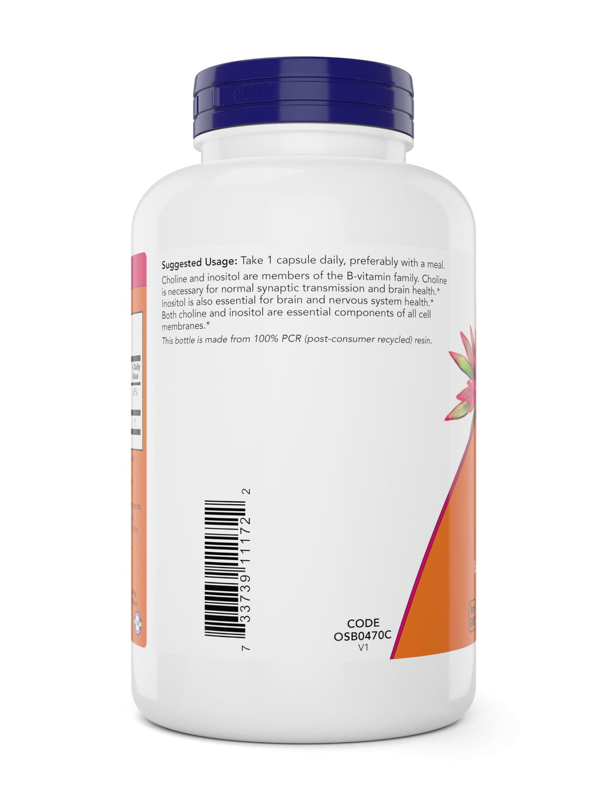 Capsules NOW Choline & Inositol avec un fond naturel
