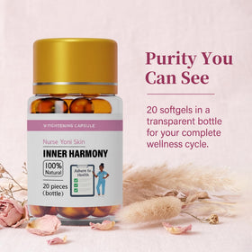 Capsules Nurse Yoni Skin, mise en scène avec des produits de soin
