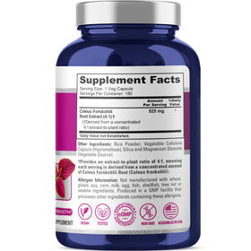 Capsules NusaPure Forskohlii 525mg montrant leur taille et forme