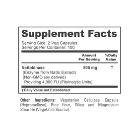Capsules NusaPure Nattokinase 800mg sur fond blanc