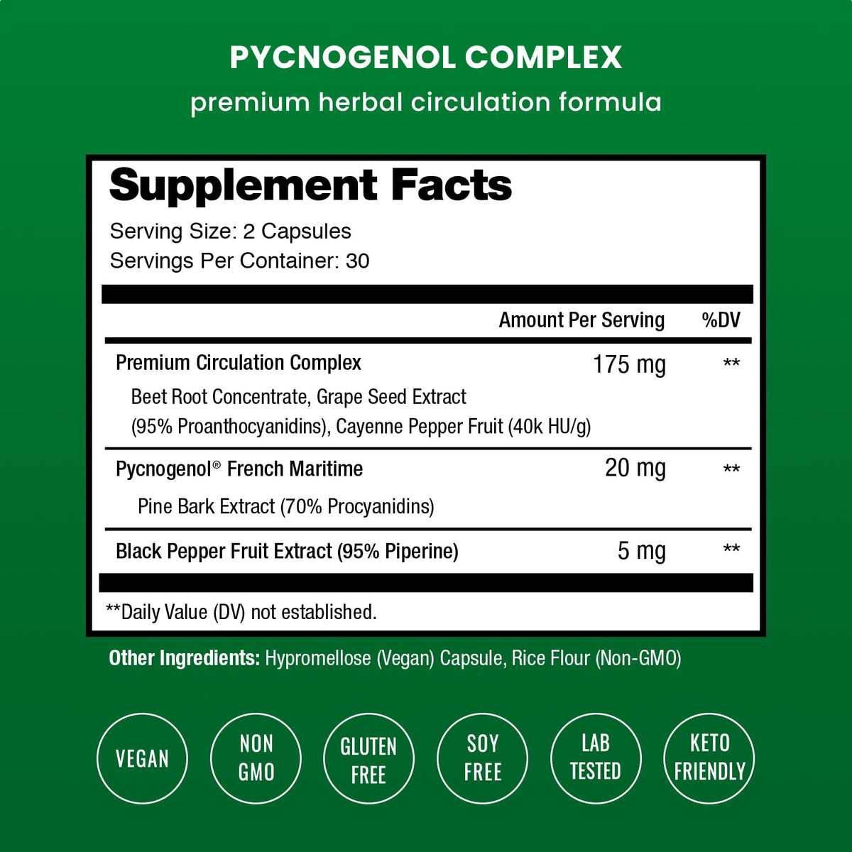 Capsules NutraChamps Pycnogenol sur une table