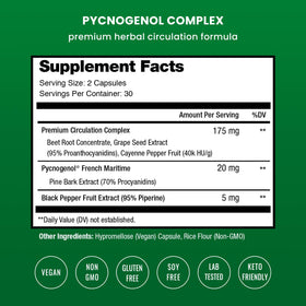Capsules NutraChamps Pycnogenol sur une table