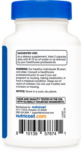 Capsules Nutricost Theracurmin prêtes à être prises