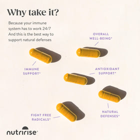 Capsules NutriRise en gros plan sur une table